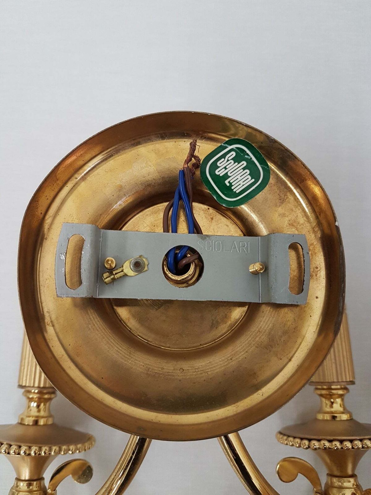 Set Of 3 Vintage Sciolari Wall Lights Gold Plated Brass Italian 1960s photo vinterior