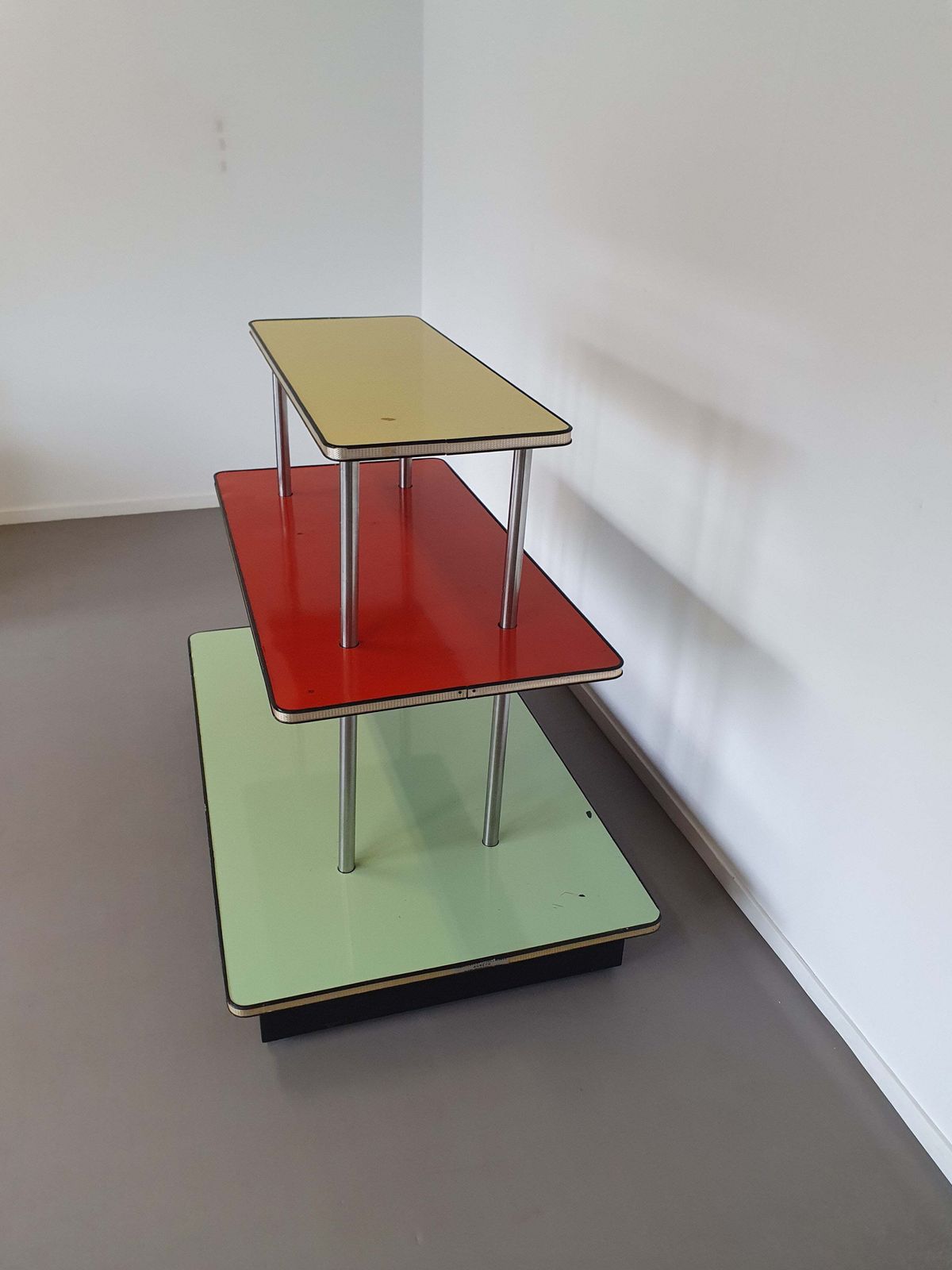 Store Of Trade French Design Enamelled Table 1960 Old Trade Display 3 Trays