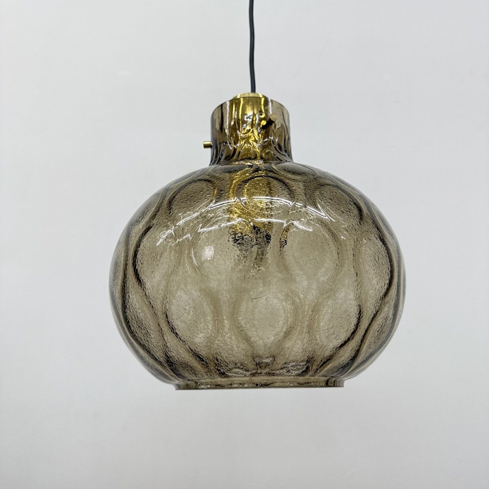 photo vintage Limburg Glashütte Glazen Hanglamp, Jaren 1970