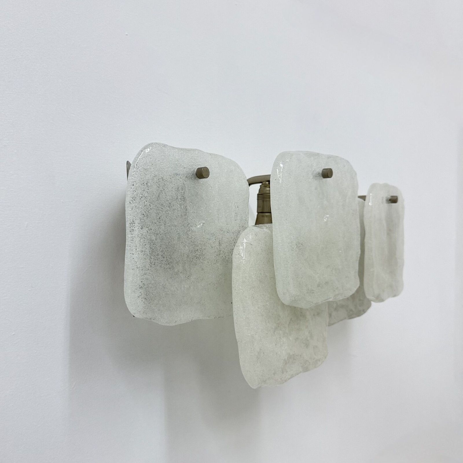 photo furniture Modernist Frosted Ice Glass Wall Lamp Attributed To J. T. Kalmar For Kalmar, 1960s