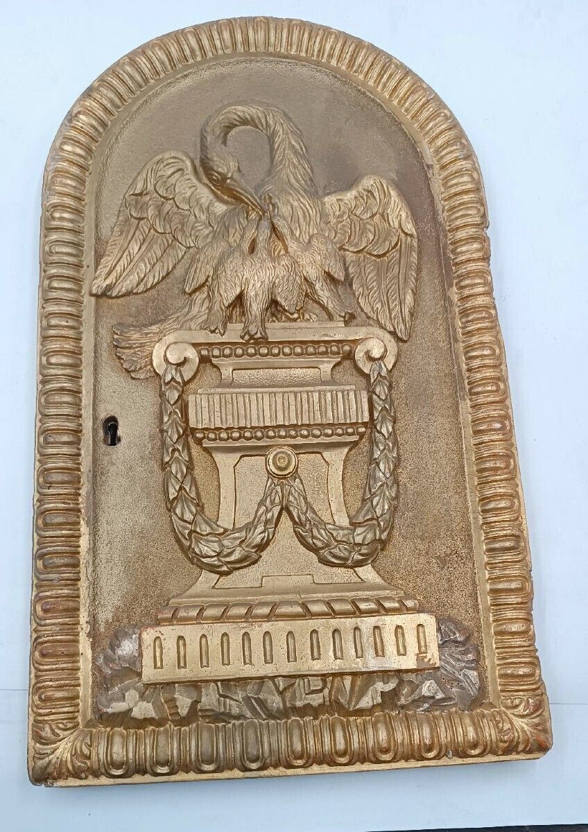 Tabernacle Portal, Ciborium, In Gilded Wood With Pelican, Late 18th Century
