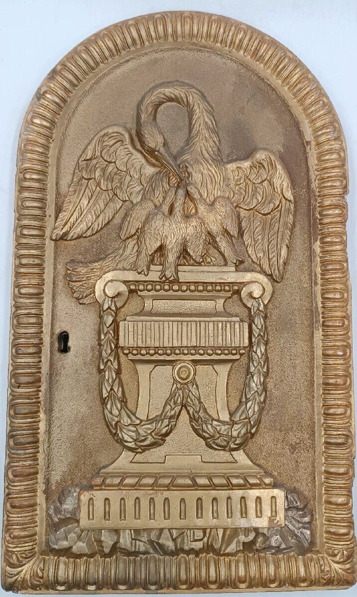 Tabernacle Portal, Ciborium, In Gilded Wood With Pelican, Late 18th Century photo for sale