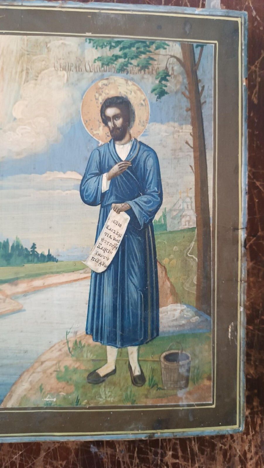 Antique Icon Russia Icon 19th Century Saint Simeon photo Home Decor