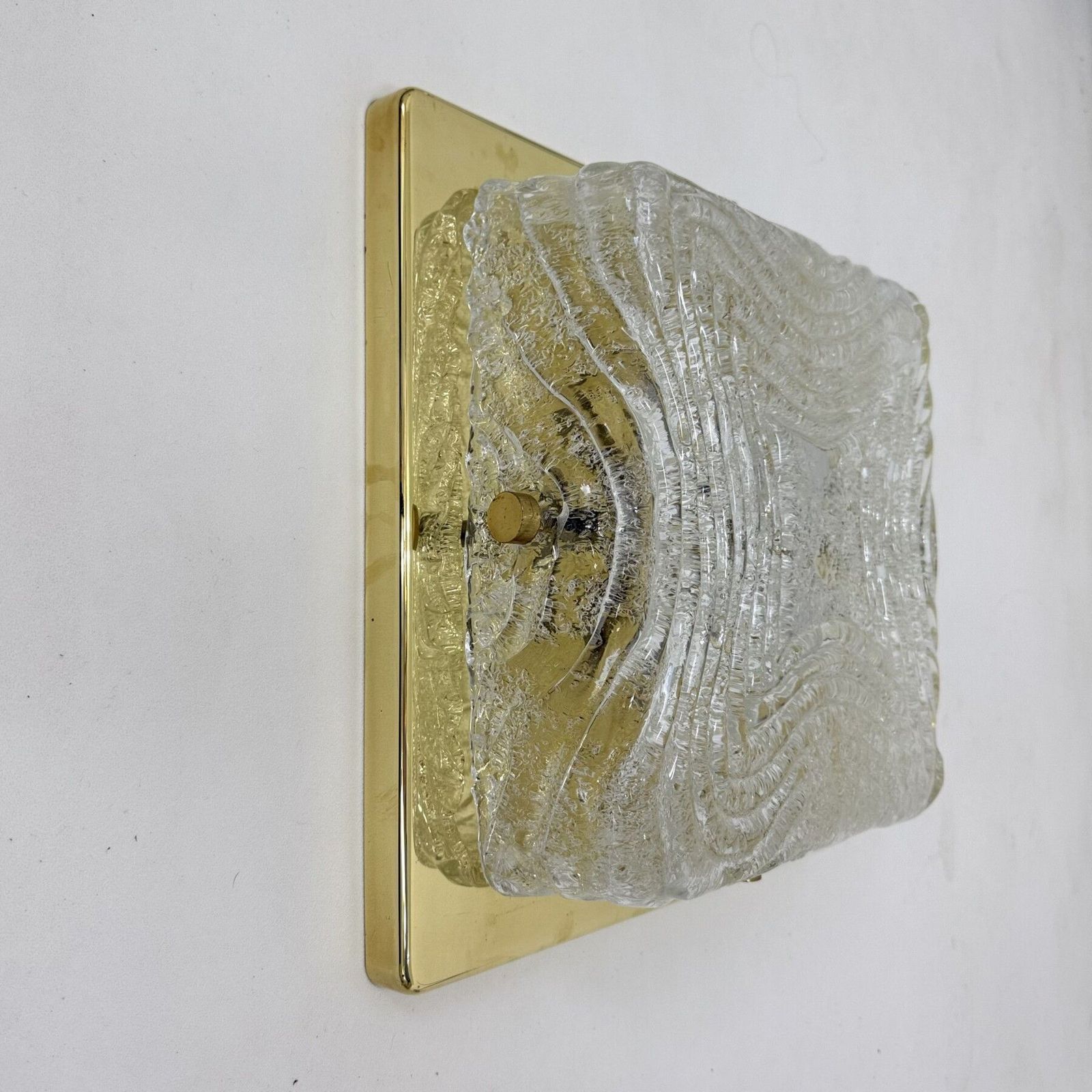 Plafondlamp Opbouw In Muranoglas En Messing Van Hillebrand, Jaren 1970 photo 614.0