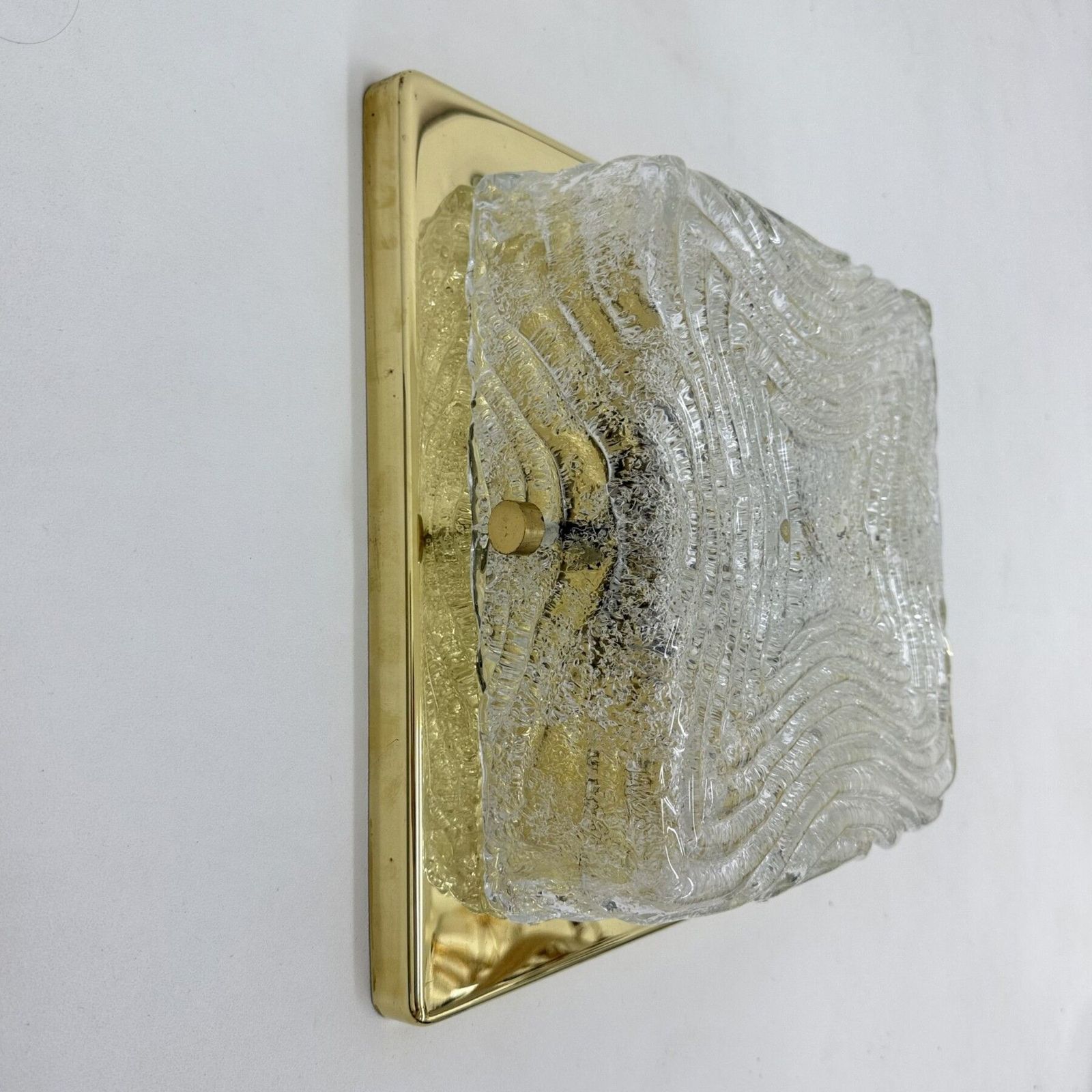 photo buy Plafondlamp Opbouw In Muranoglas En Messing Van Hillebrand, Jaren 1970