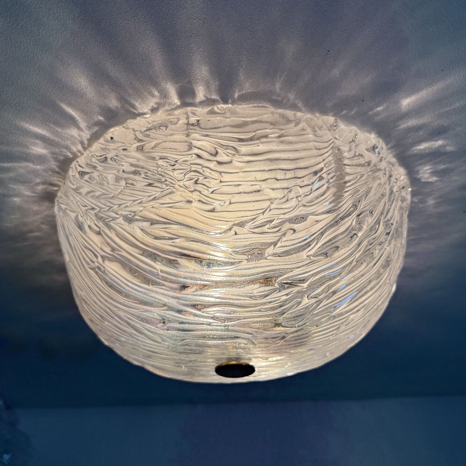 Carlo Scarpa Voor Venini Murano Glazen Plafondlamp, Jaren 1970 photo for sale