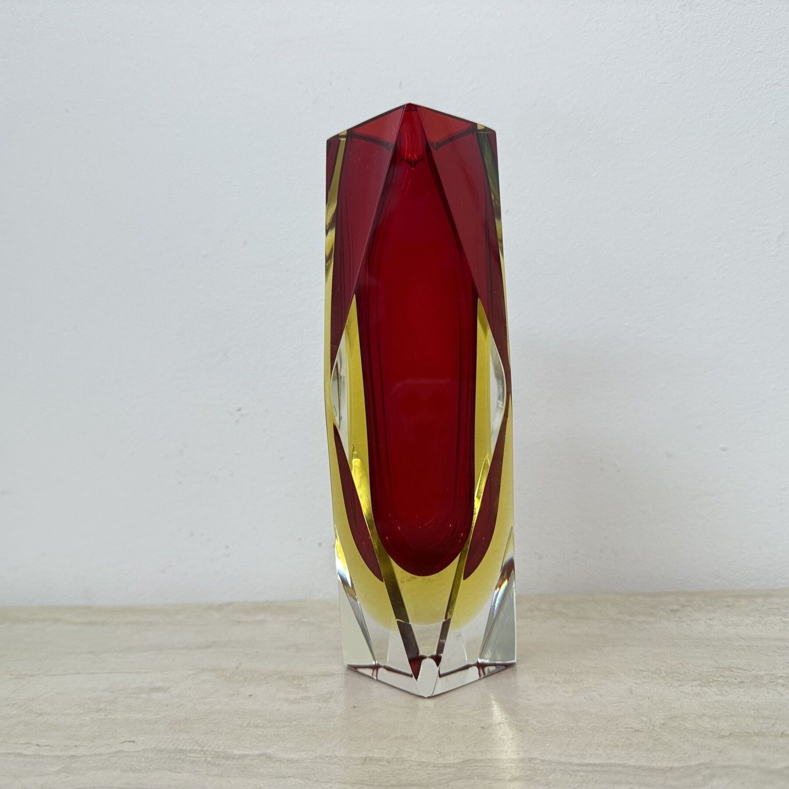 Murano Sommerso Glass Faceted Vase By Flavio Poli , 1970s photo furniture