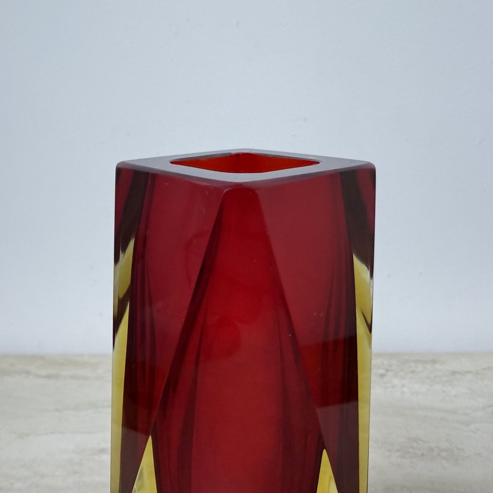 Murano Sommerso Geslepen Glazen Vaas Van Flavio Poli, Jaren 1970 photo buy
