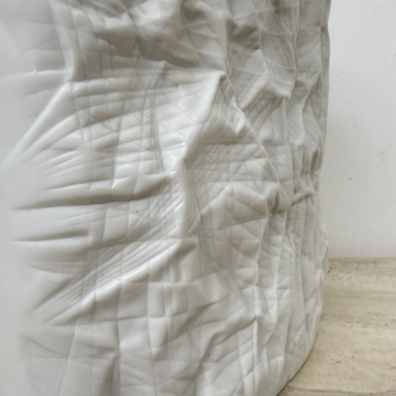 photo for sale Martin Freyer Rosenthal Bisque Porcelaine Paper Relief Vase Op Art 1970s