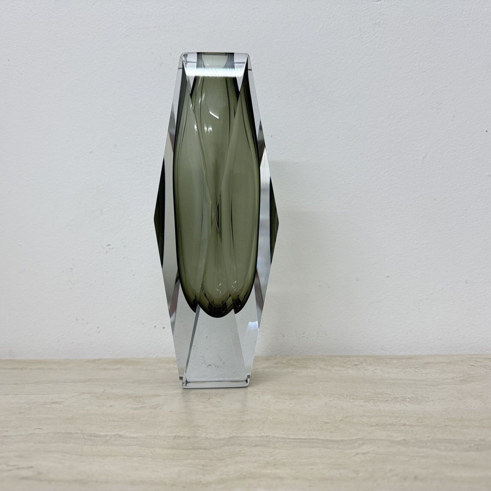 Murano Sommerso Glass Faceted Vase By Flavio Poli , 1970s photo buy