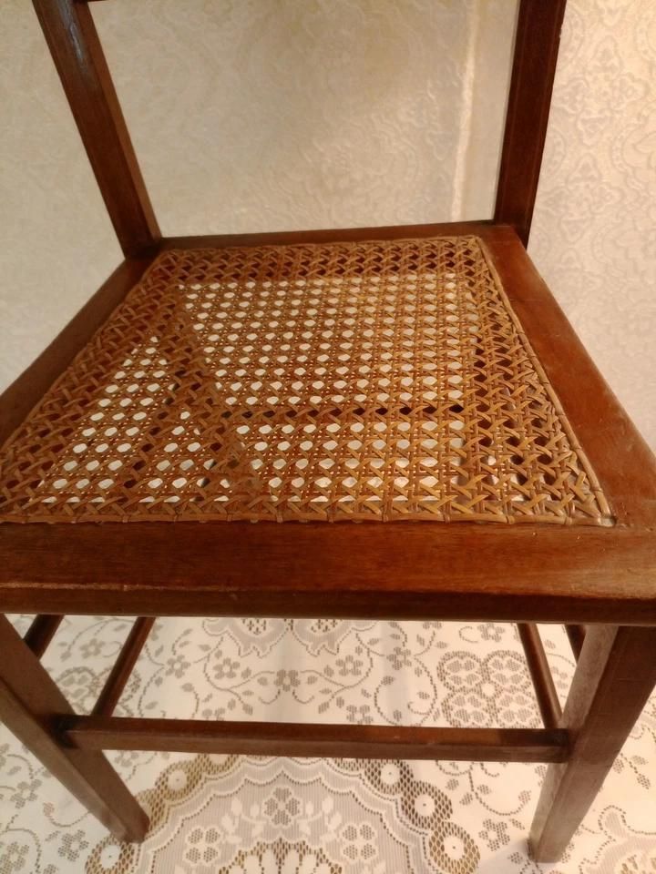 Antique Edwardian Cane Occasional Side Hall Chair photo for sale