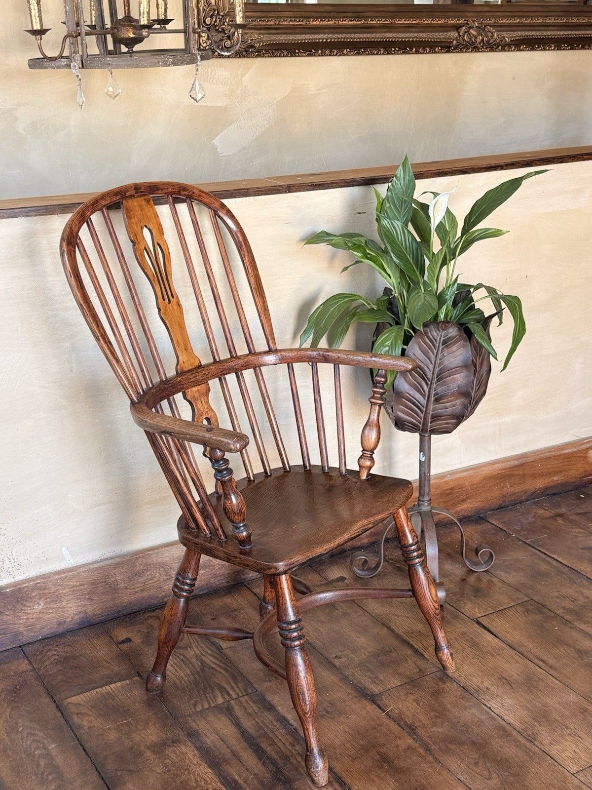 Antique Original Yorkshire Crinoline Stretcher Windsor Elm & Ash Armchair Chair photo furniture