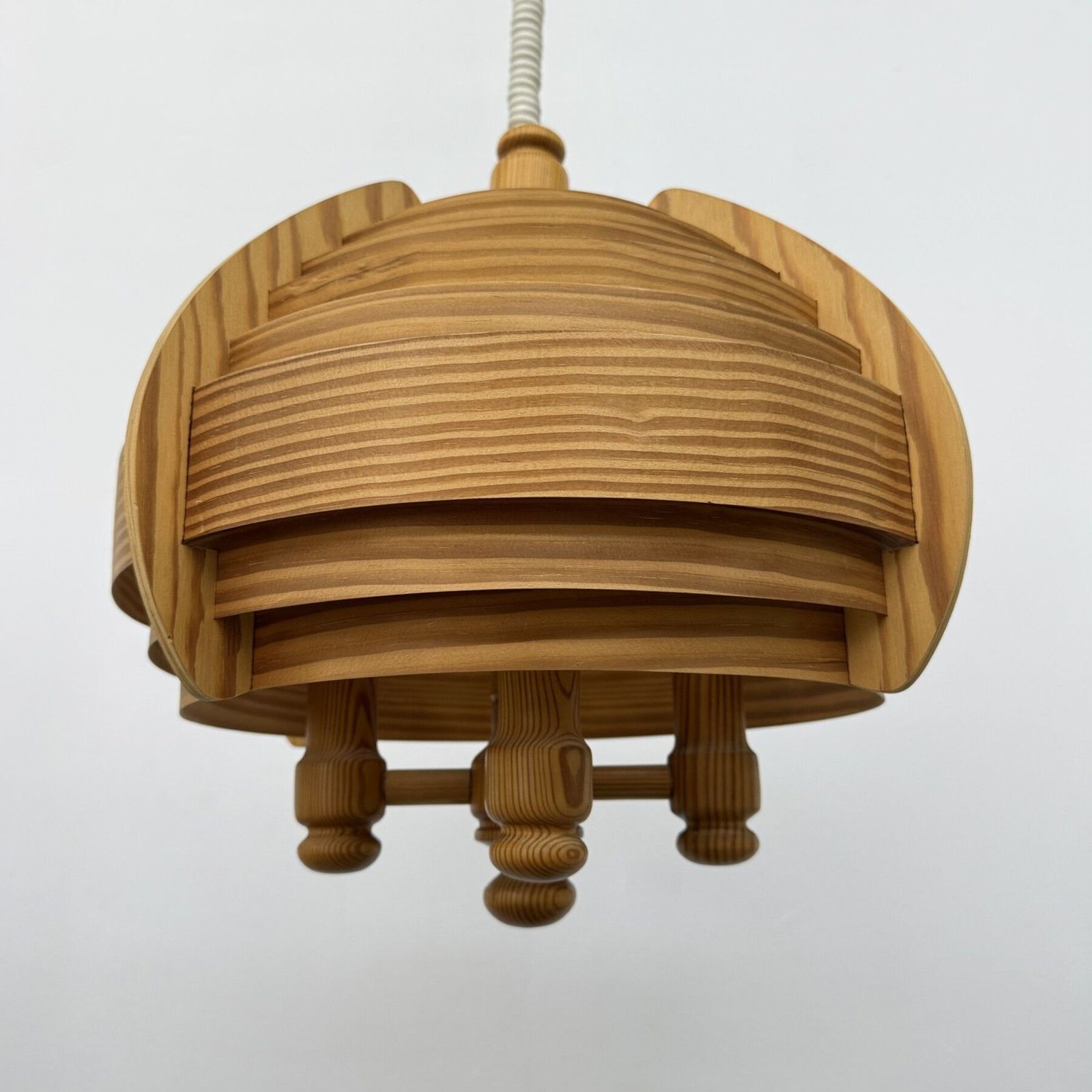 Vintage Zweedse Hans Agne Jakobsson Lamella Hanglamp, Jaren 1970 photo Verlichting