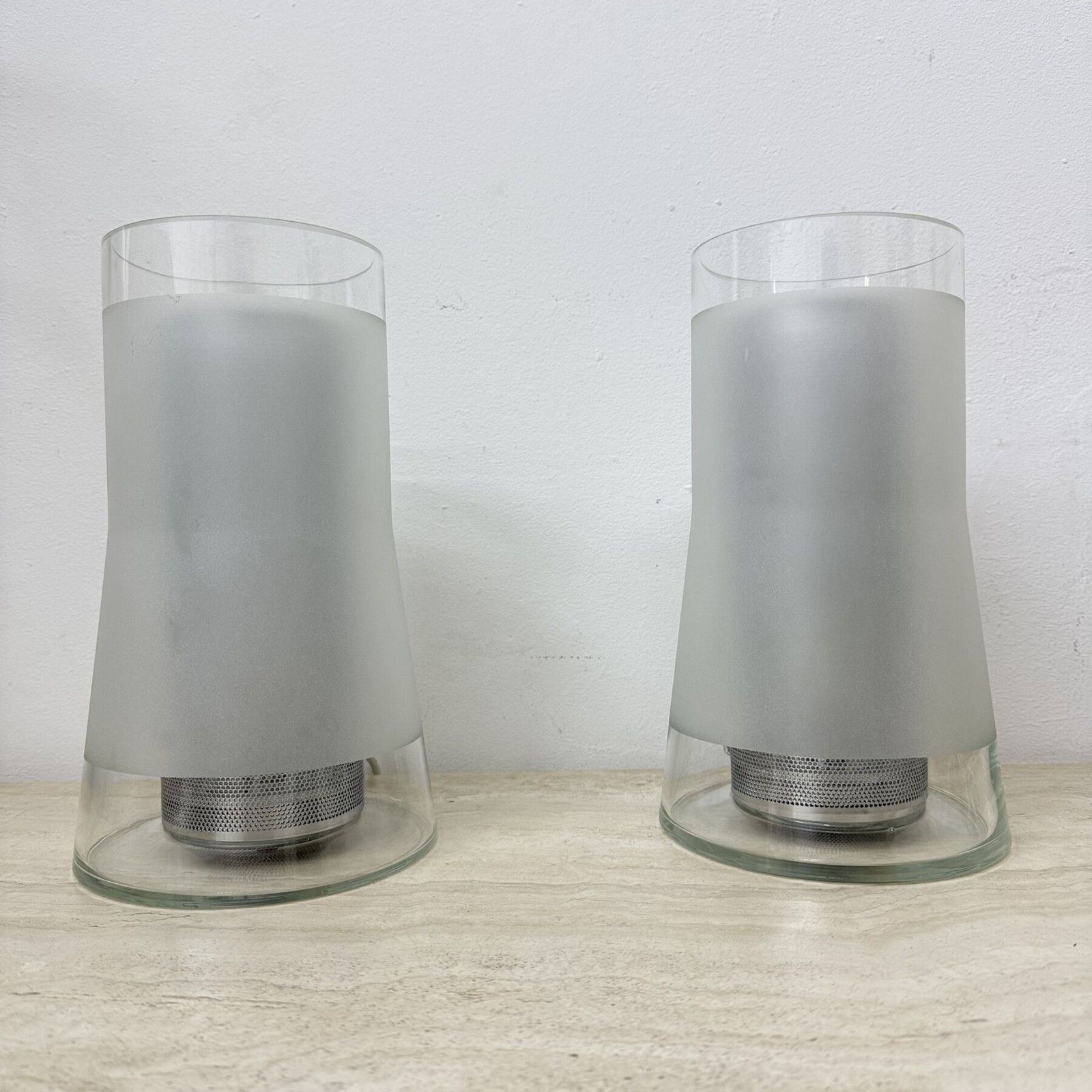 Vintage Ikea 80s Table Lamp B9919 – Hand Made Frosted Glass With Diffuser photo for sale