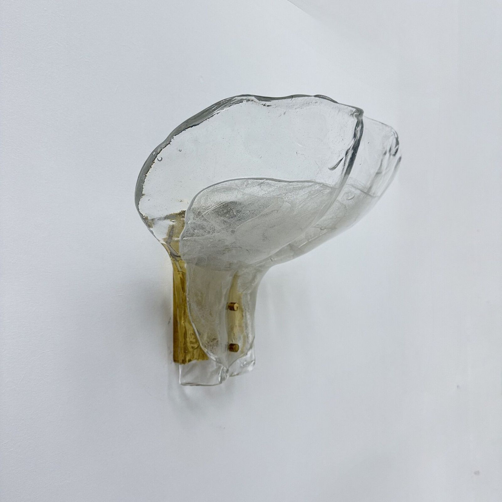 Large Brass And Melting Glass Petal Sconce Attributed To J. T. Kalmar For Kalmar, Austria, 1970s photo vinterior