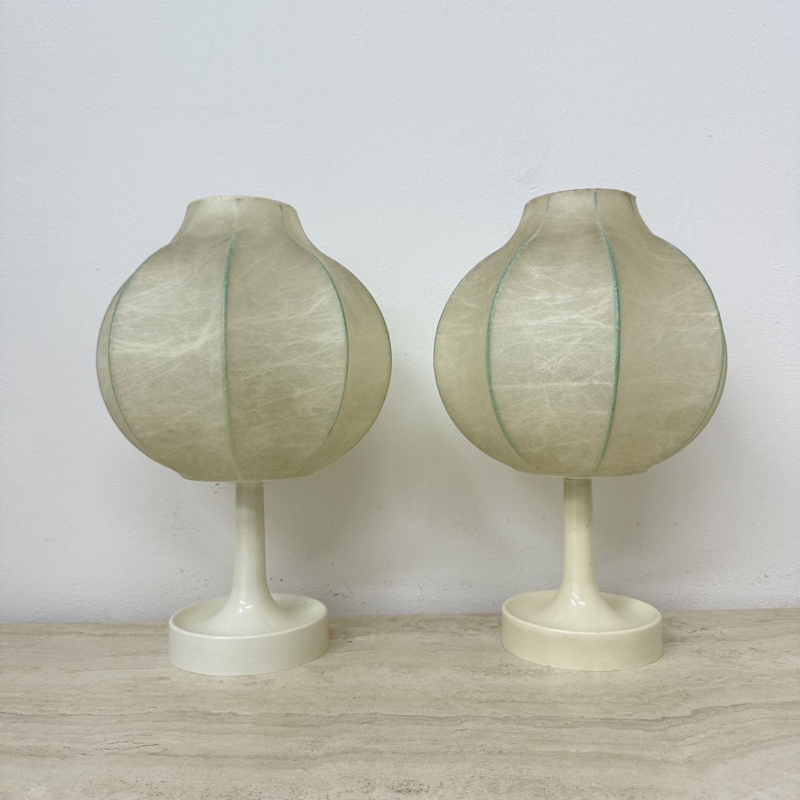 Paar Cocoon Tafellampen Van Alfred Wauer Voor Goldkant, Ca. Jaren 1960 photo furniture