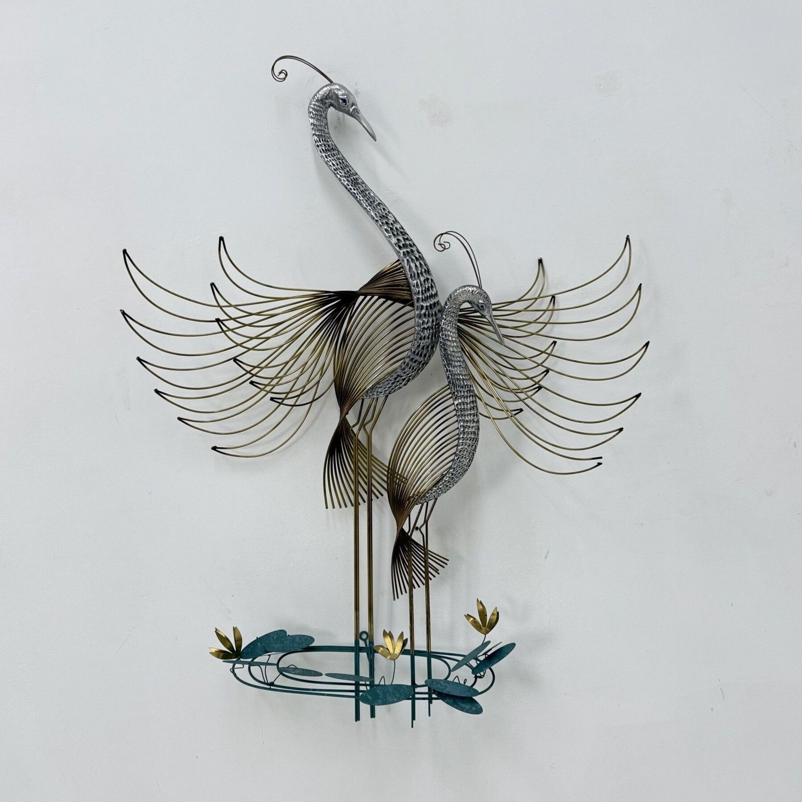 Curtis Jere Vintage Peacock Wall Art Signed , 1970s
