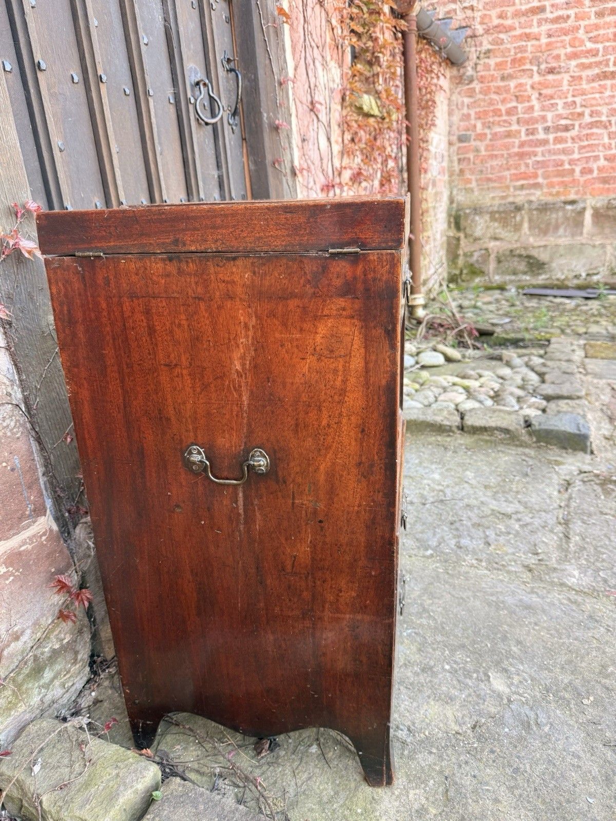 Unique Handsome Antique Mahogany Georgian Commode Wash Night Stand C 1820 photo for sale