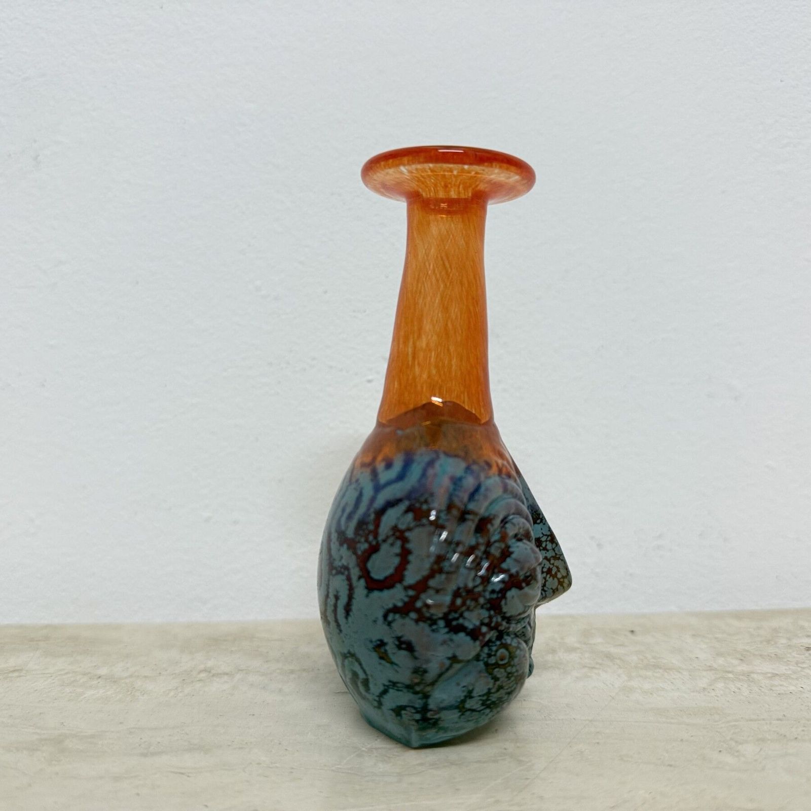Rare Kjell Engman For Kosta Boda Sweden Vase Rio Face Glass Miniature Vase photo furniture