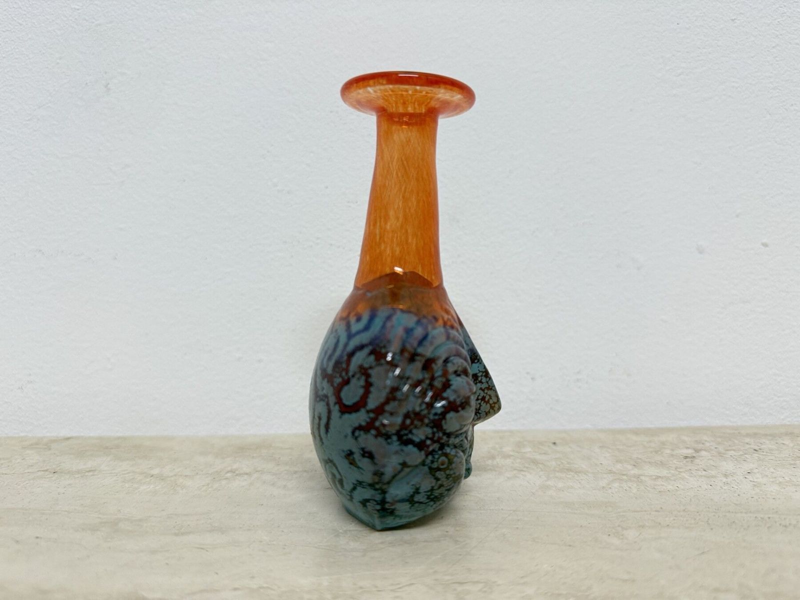 Rare Kjell Engman For Kosta Boda Sweden Vase Rio Face Glass Miniature Vase photo vinterior