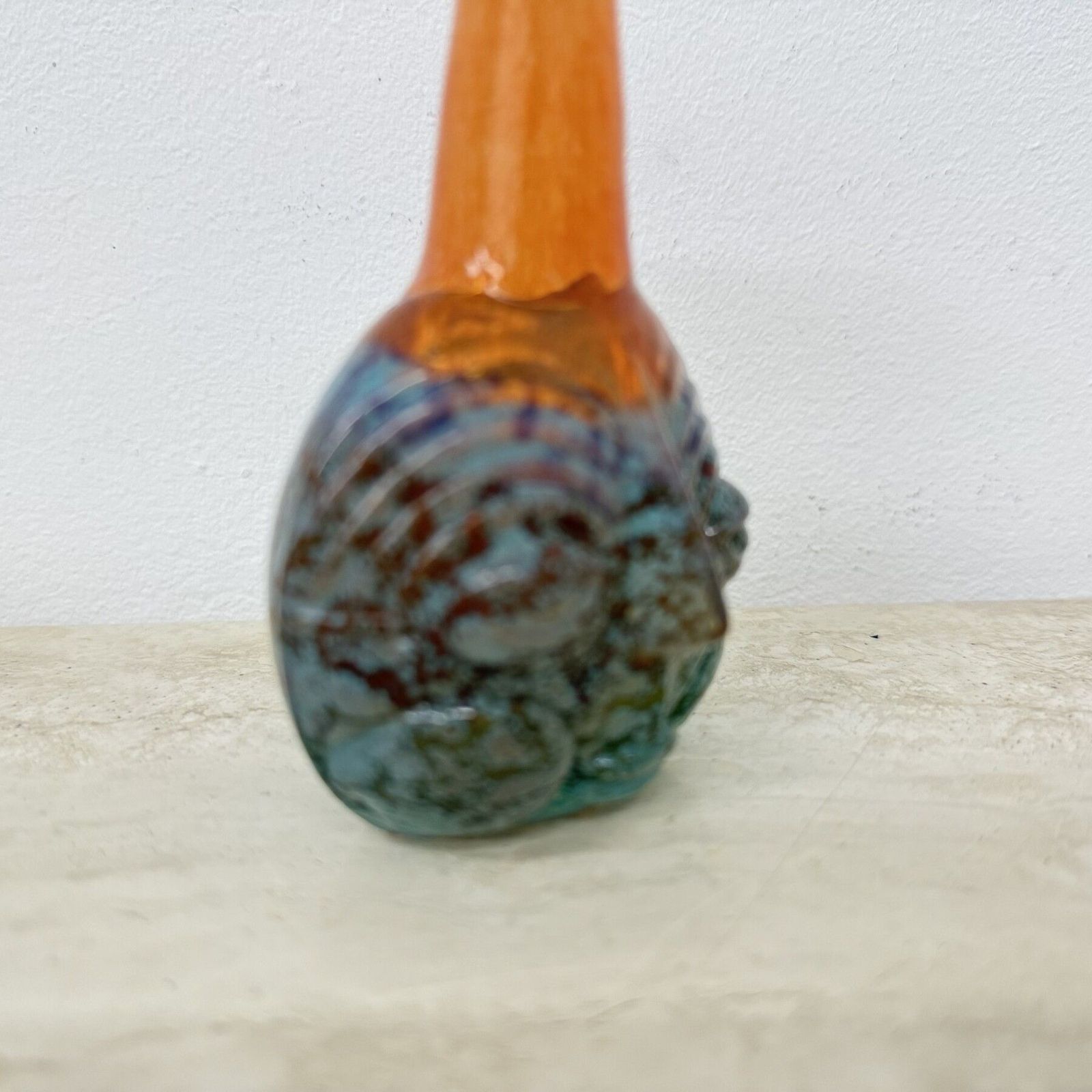 photo vinterior Rare Kjell Engman For Kosta Boda Sweden Vase Rio Face Glass Miniature Vase