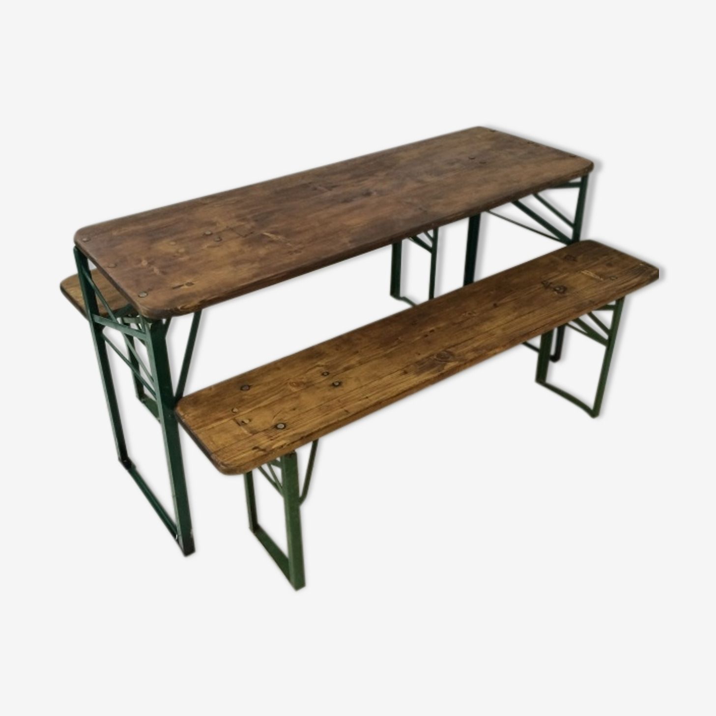 Vintage German Beer Table And Benches Of Custom Length