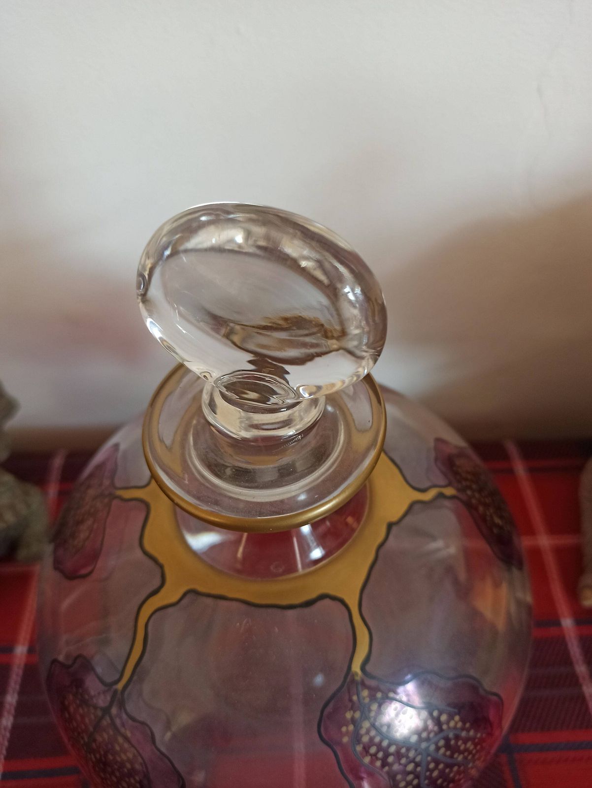 Ichendorf (W Germany) Hand Painted Glass Decanter. Excellent Condition. photo for sale