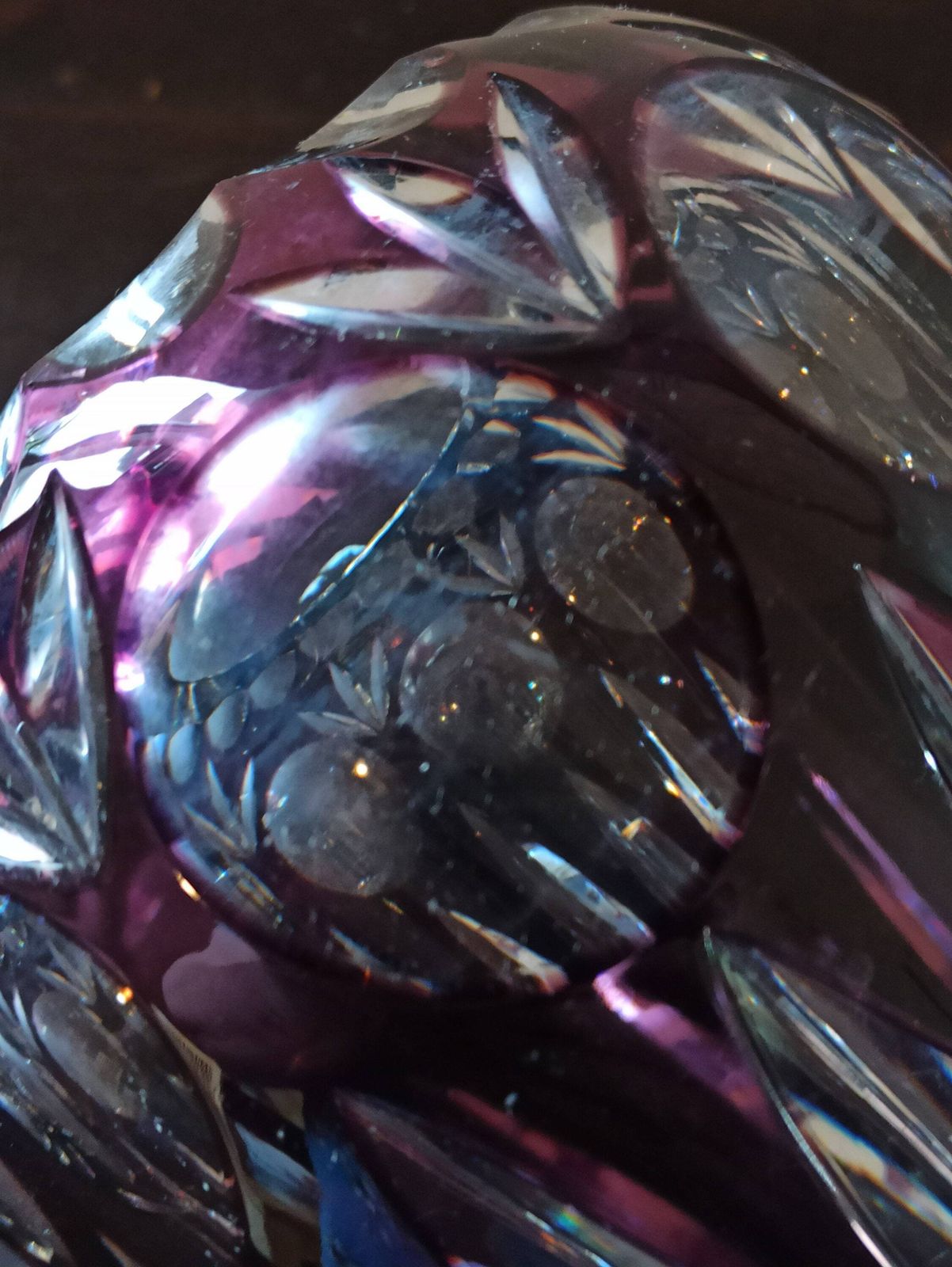 Vintage Stunning Purple Cut Crystal Vase. Nachtmann. Very Good To Excellent Condition. photo buy