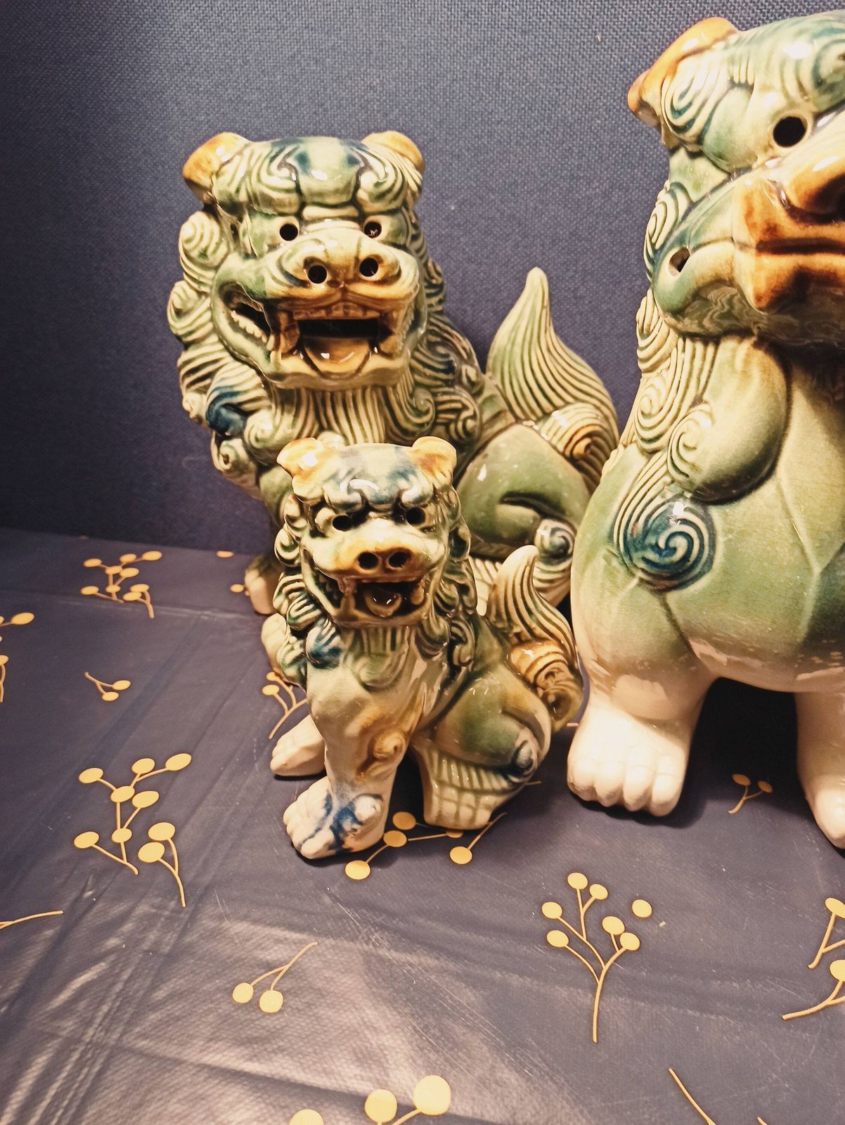 photo furniture Vintage Chinese Foo Dogs/ Temple Lions. Set Of 4.
