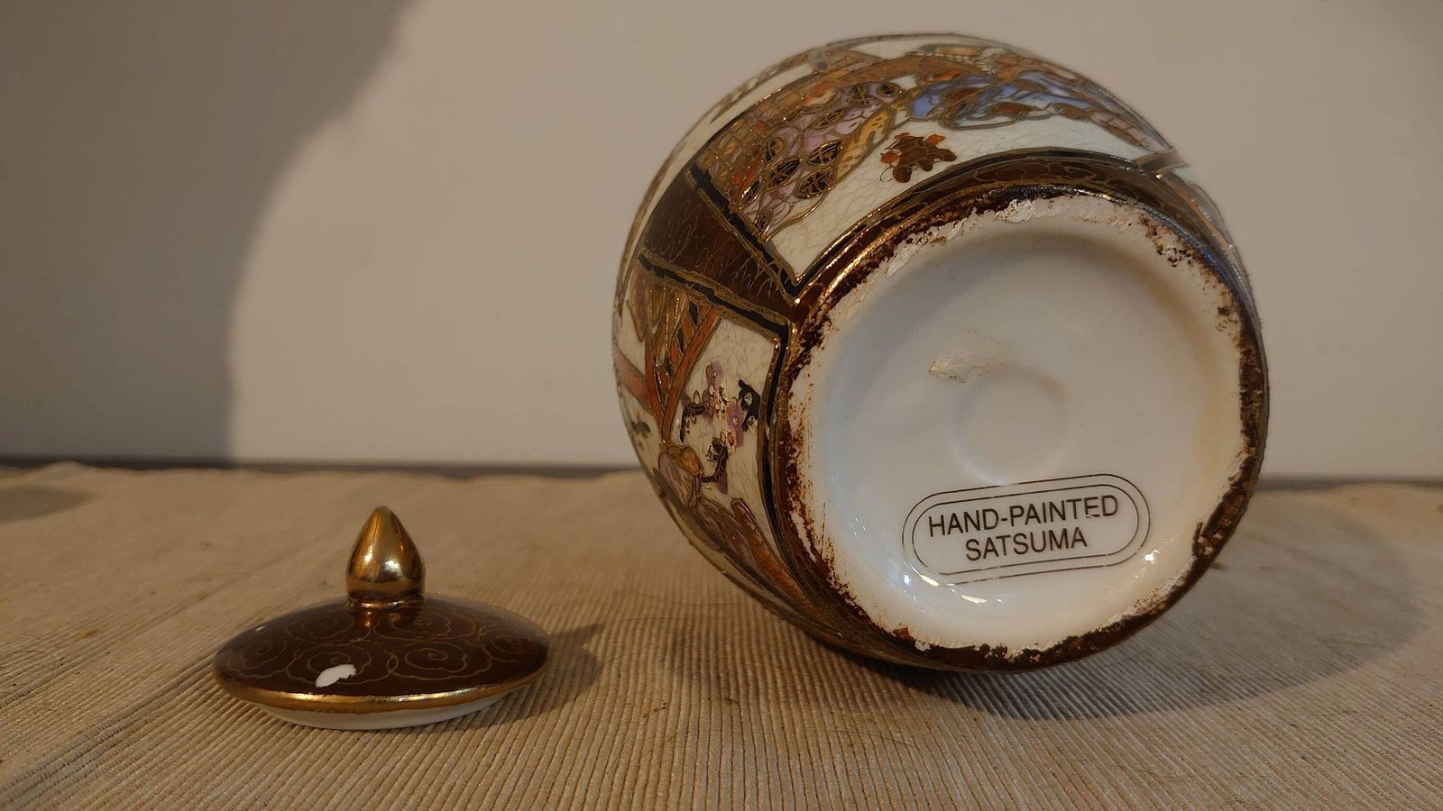 photo for sale Satsuma Urn   16cm Tall And 11.5cm In Diameter   Very Good Condition!
