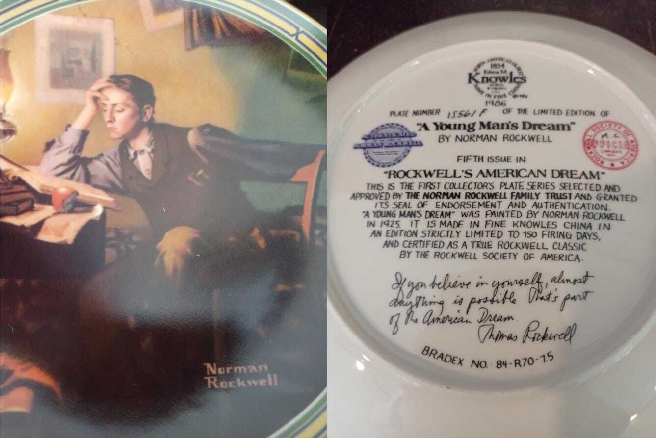 Collection Of 8 Norman Rockwell China Decorative Plates. Rockwell Society Of America. Limited Edition. Excellent Condition. photo furniture