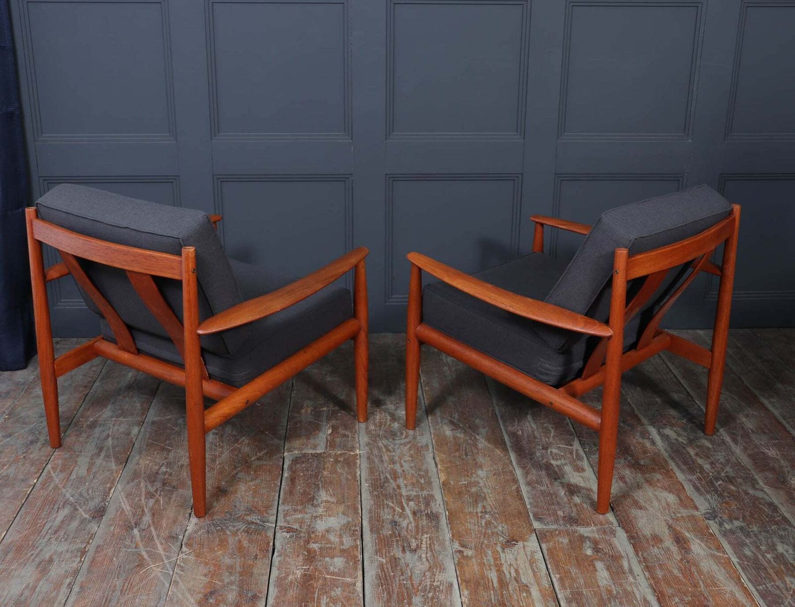 photo buy Pair Of Grete Jalk Teak Lounge Chairs For France & Søn