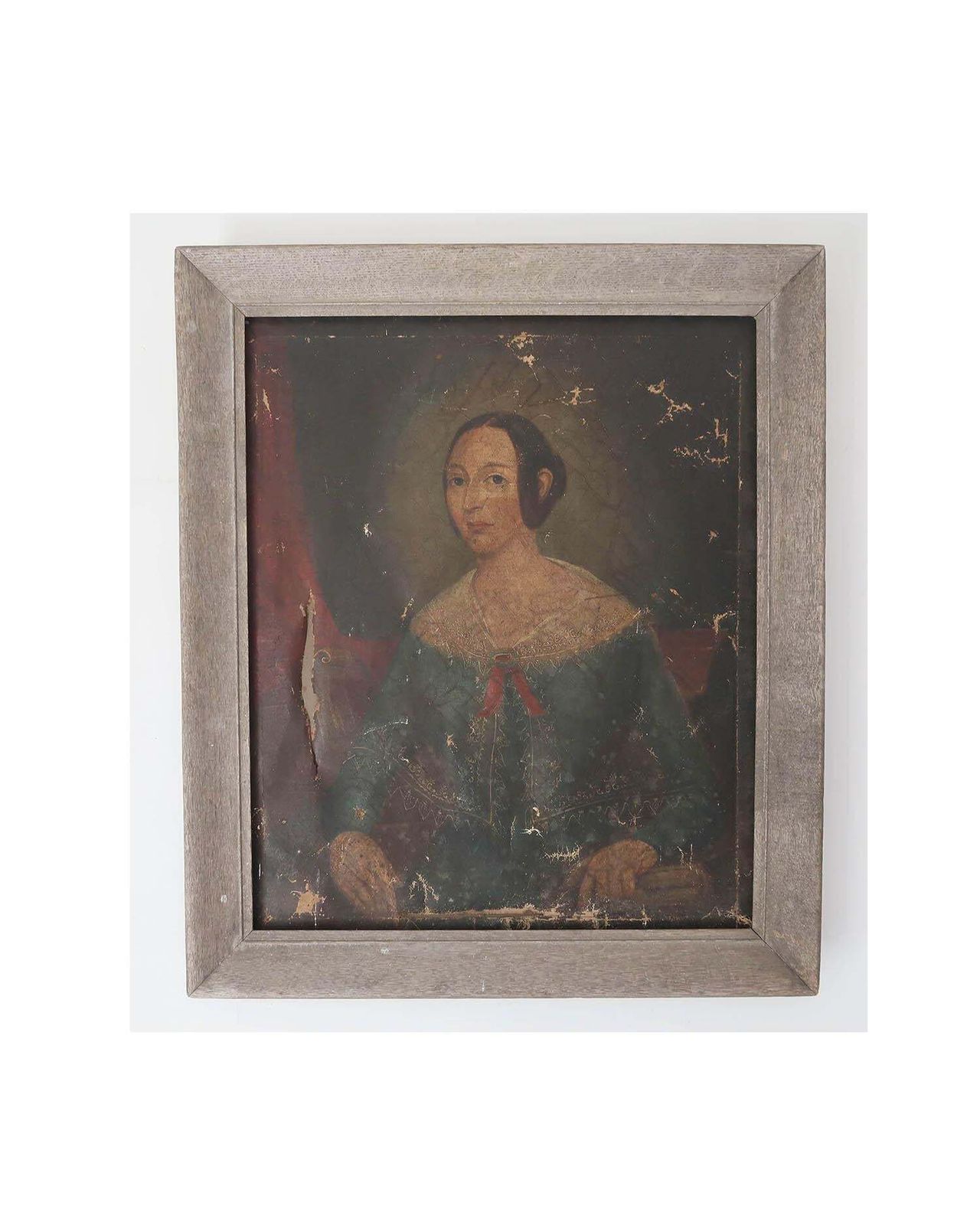 Primitive Portrait Of A Girl, English, Early 19th Century photo furniture