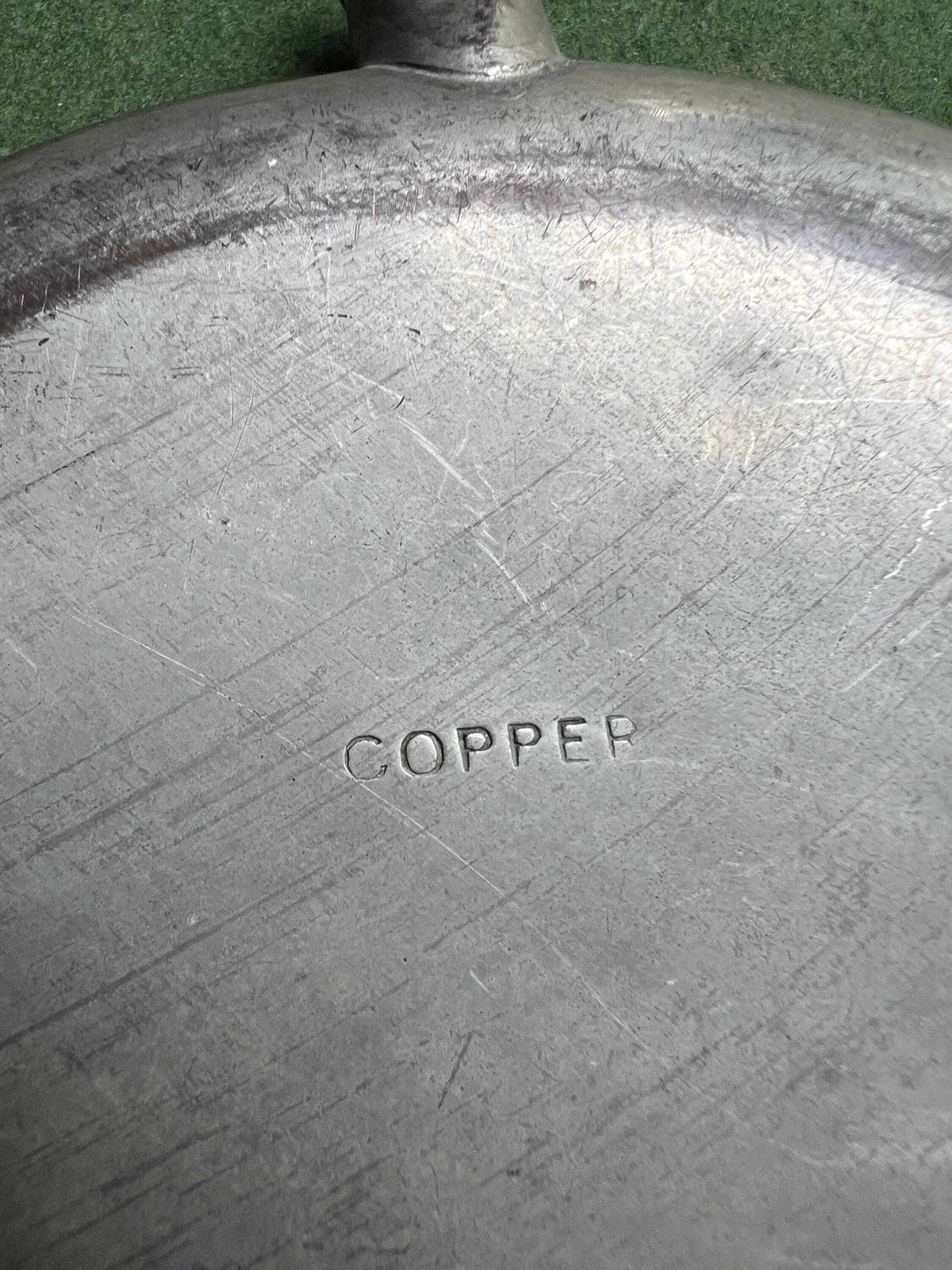 Vintage Antique Warming Plate Blue Willow Design Copper Backed Hollow Plate Collectible Rare Plate Stamped Copper Antique Collector Gift. photo for sale