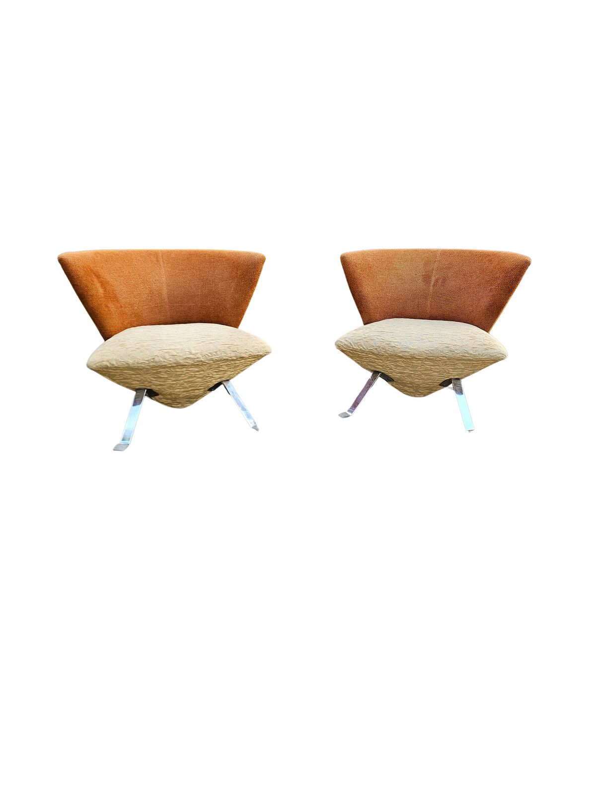Giorgio Saporiti Post Modern Jada Slipper Chairs Very Rare Two Tone Model 1970s photo furniture