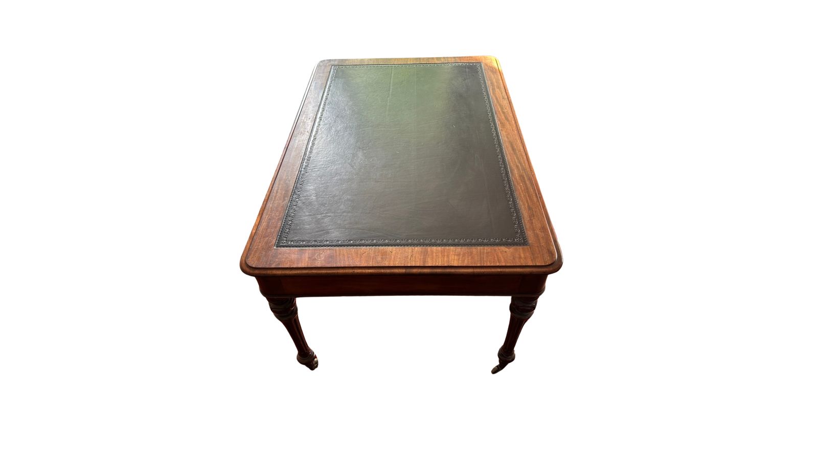 photo furniture Large Victorian Mahogany Leather Top Writing Desk