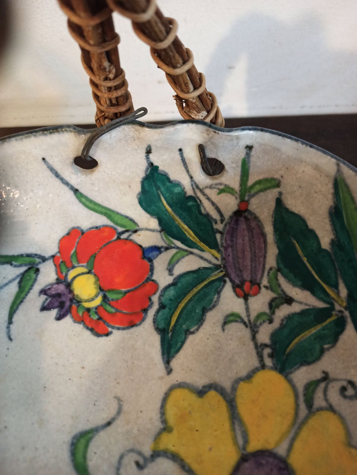 Antique Chinese Or Japanese Bon Bon Dish With Handle / Ornamental Flower Basket. Very Good Condition For Age. Possibly Early 1800s. photo vintage