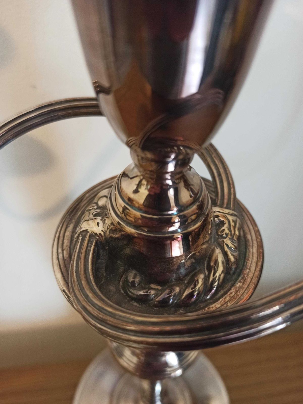 Vintage 3 Tier Candelabra With Snuffer. Good Condition. photo for sale