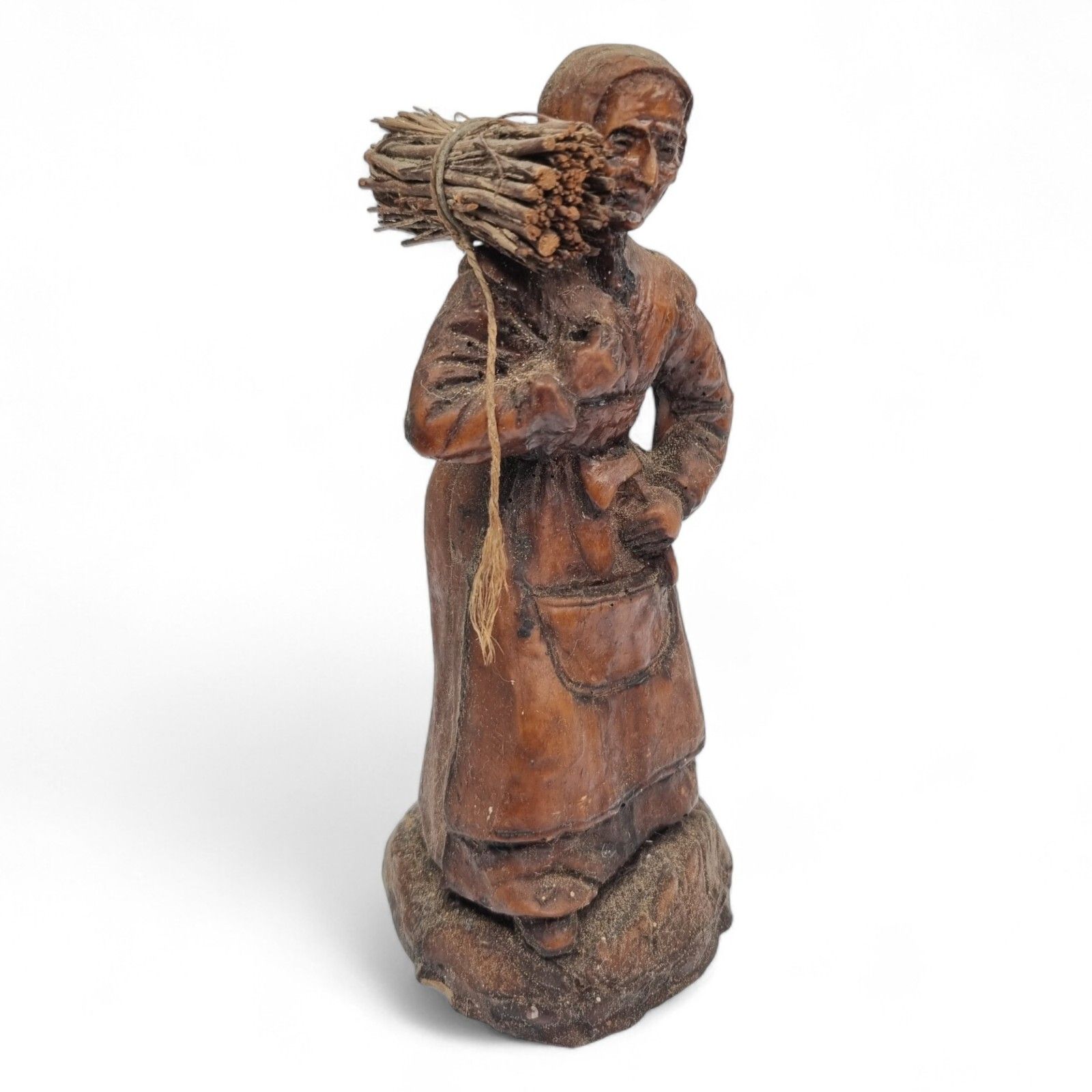 Folk Art Figurine Lithuanian Oak Wood Carved Vintage Figurine photo furniture