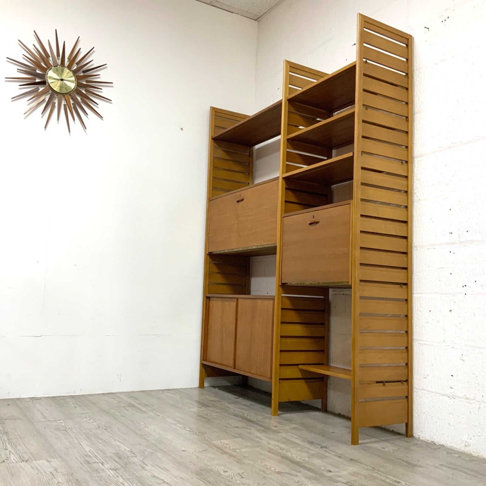 Vintage Staples Ladderax 2 Bay Modular Shelving Unit System Bookcase Teak 60s /2 photo Furniture