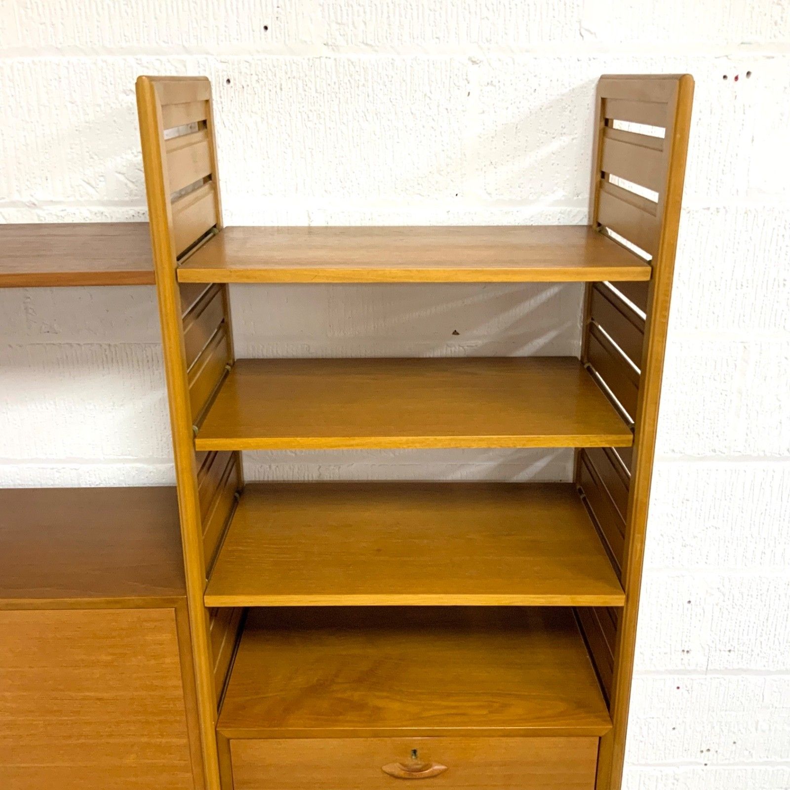 Vintage Staples Ladderax 2 Bay Modular Shelving Unit System Bookcase Teak 60s /2 photo buy