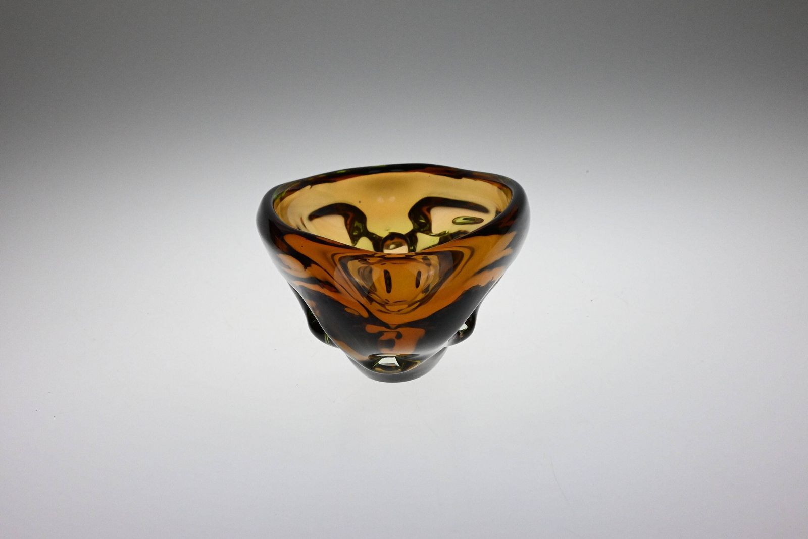 Jan Beranek Skrdlovice Glass Jardiniere Bowl, Glass Bowl, Art Glass Bowl, Vintage Glass Bowl, Antique Glass Bowl, Antique Bowls, Czech Glass photo Home Decor