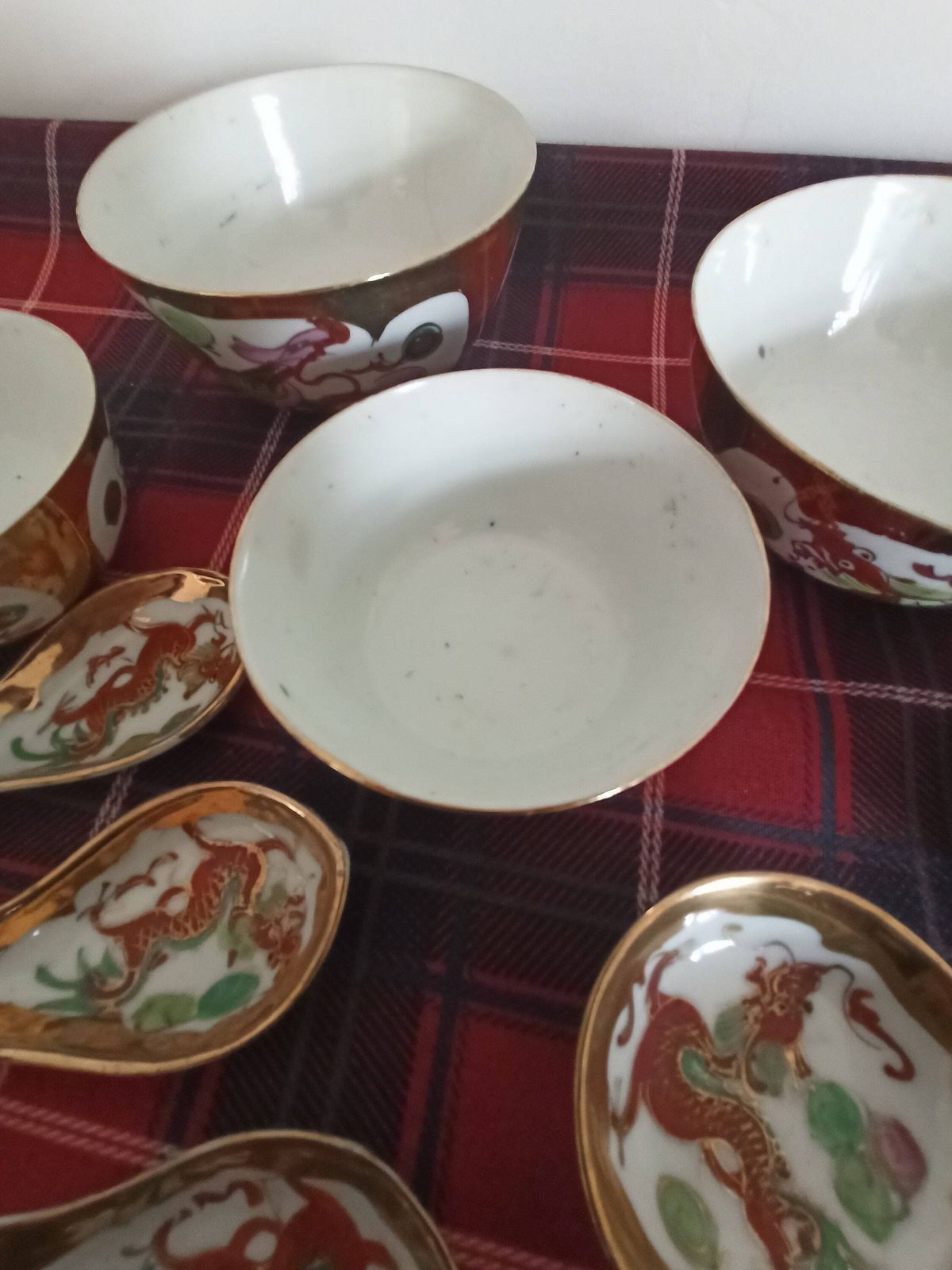 Collection Of Japanese Wares. Rice Bowls, Finger Bowls, Rice Spoons. 11 Pieces. photo vinterior