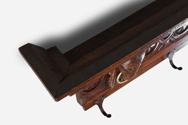 photo for sale Large 18th Century Gothic Oak Hand Carved Coat Rack, France
