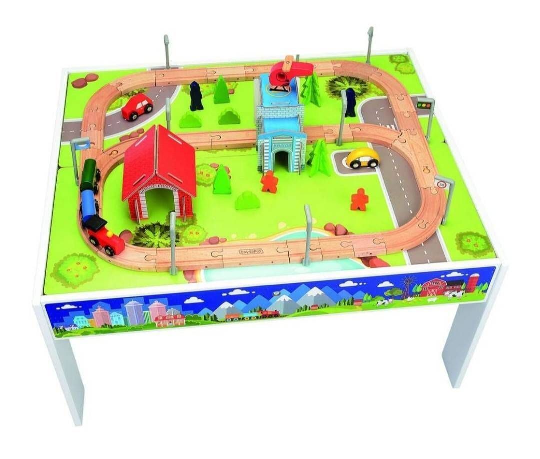 Toytopia 75 Piece Wooden Train Table. Suitable For Children 36 Months.