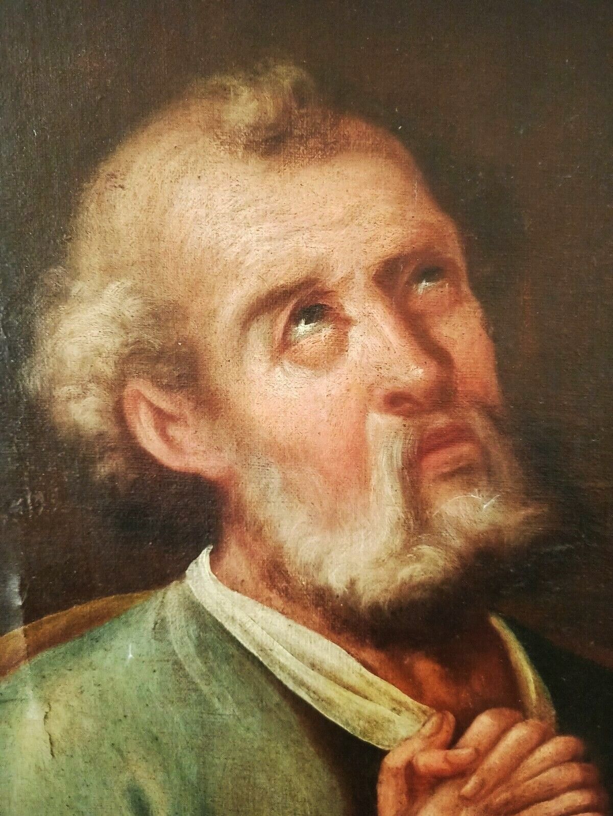 Ancient Large Painting St. Peter 17th Century Tuscan School photo furniture