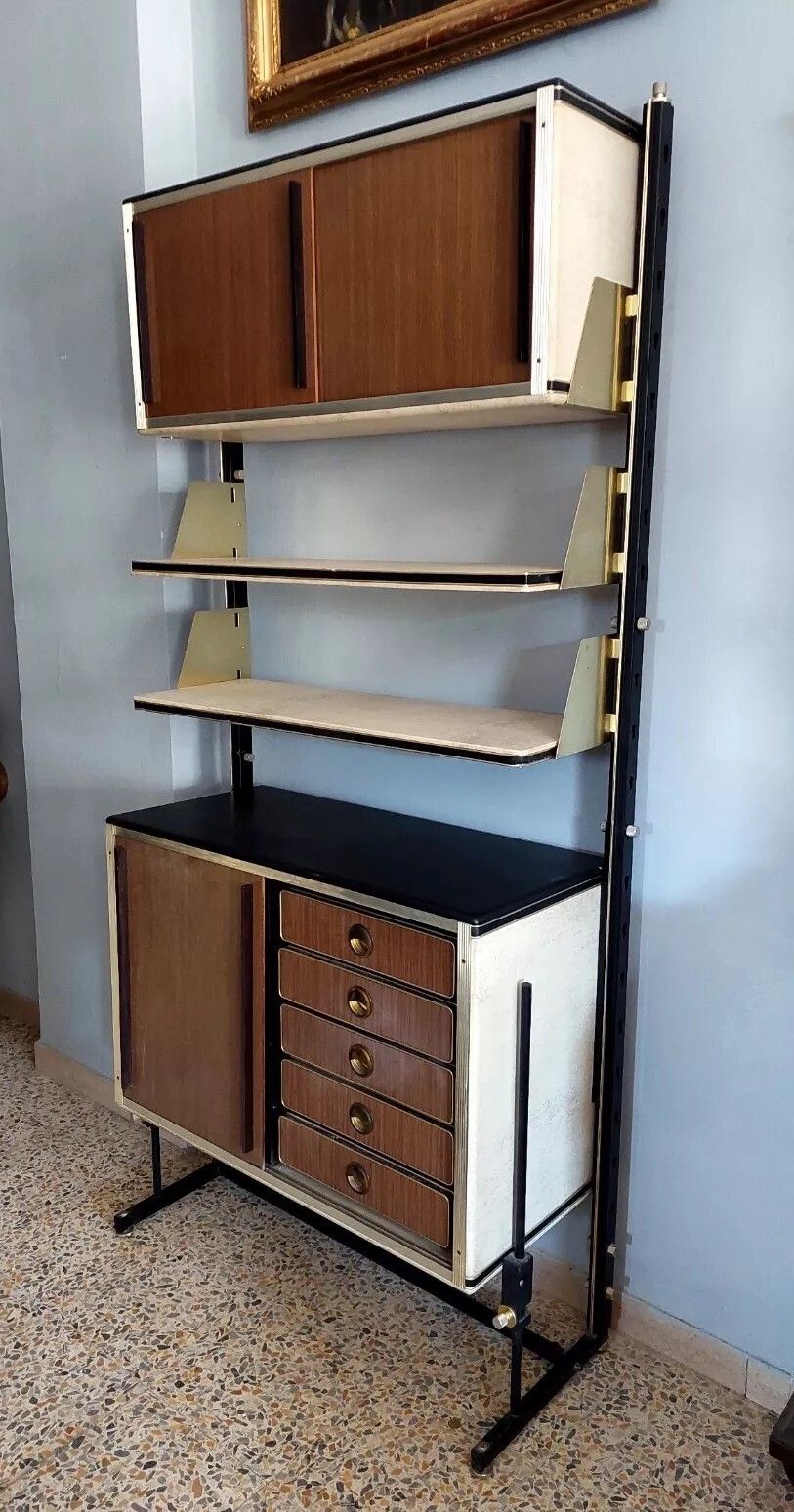 Furniture Umberto Mascagni Bookcase With Sliding Doors Design 50s photo