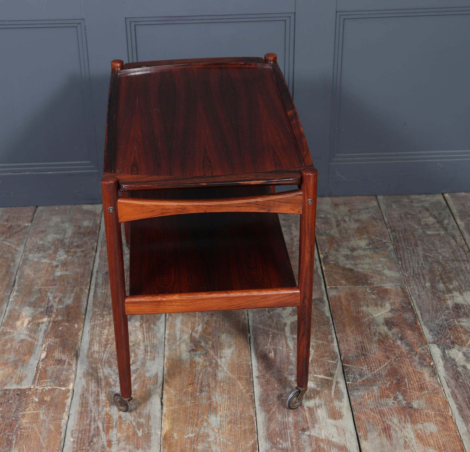 Furniture Mid Century Danish Rosewood Drinks Trolley, 1960s photo