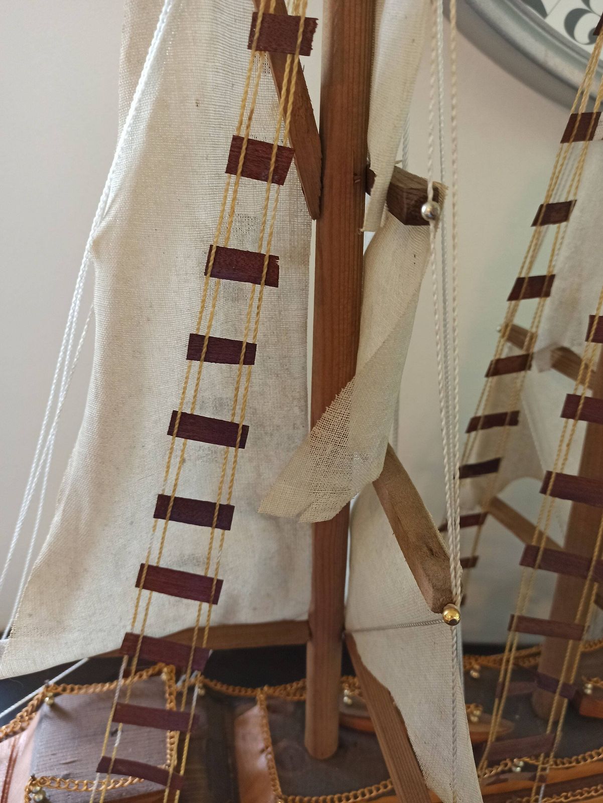 Vintage Model Ship. Completed. Very Large 70cm X 64cm. Wooden Base. photo buy