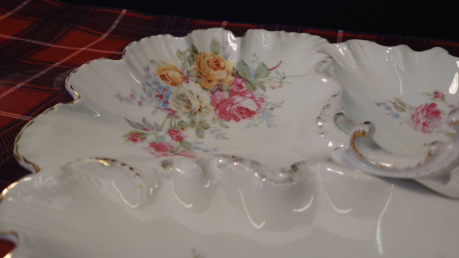 Antique Porcelain Triple Compartment Bowl With Handle. Czech   Haas & Czjzek   Good Condition   1833 1873   Rare Piece photo vinterior